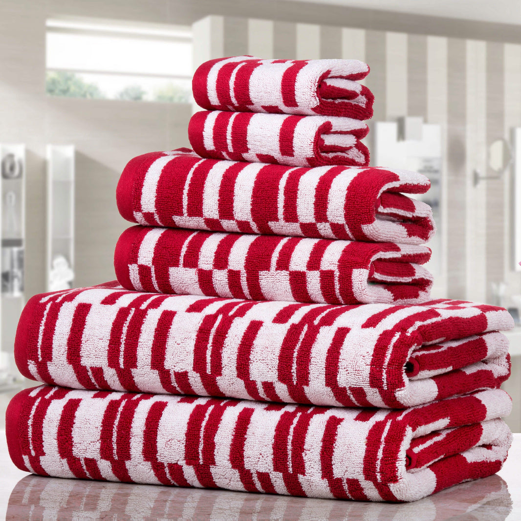 6-Piece: CP Stratus Stripe Quick Dry Towel Set-6-Piece: CP Stratus Stripe Quick Dry Towel Set