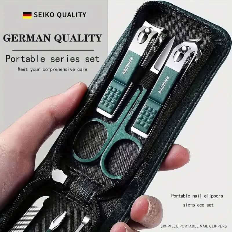 6-Piece: Nail Clipper Set with Zipper Travel Case-6-Piece: Nail Clipper Set with Zipper Travel Case