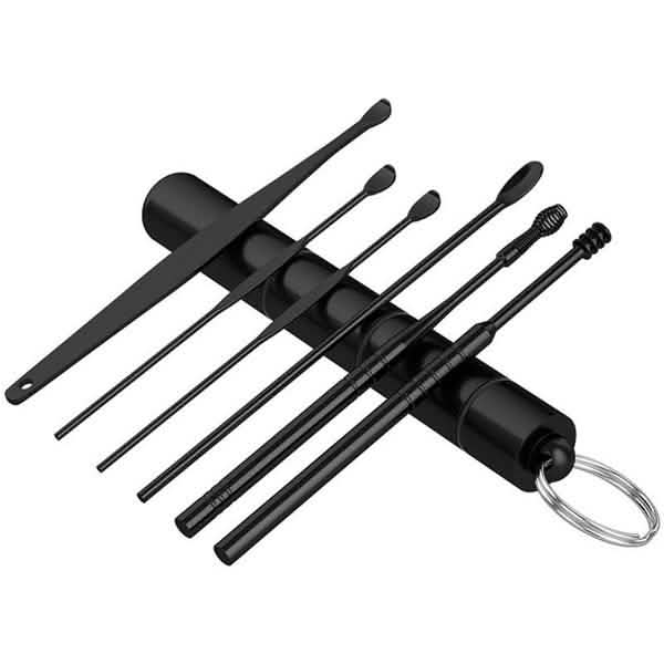 6-Piece: Portable Stainless Steel Ear Pick Set-6-Piece: Portable Stainless Steel Ear Pick Set