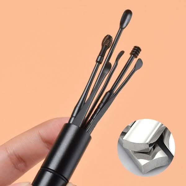 6-Piece: Portable Stainless Steel Ear Pick Set-6-Piece: Portable Stainless Steel Ear Pick Set