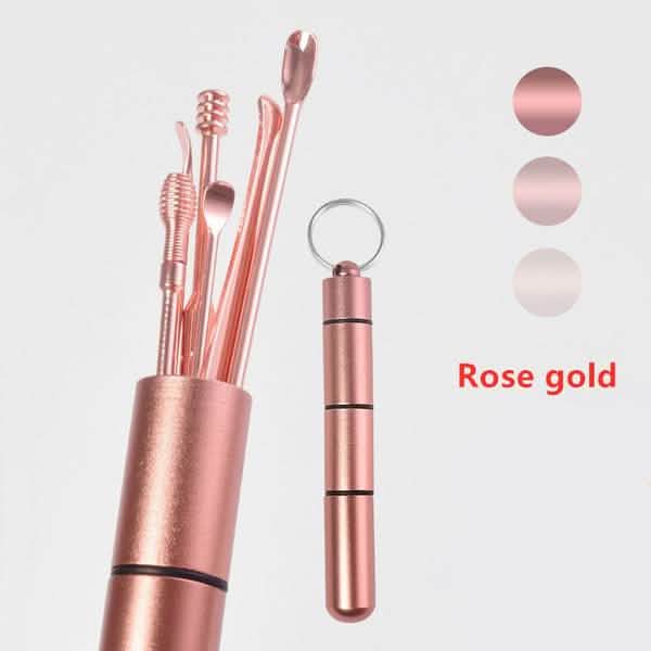 6-Piece: Portable Stainless Steel Ear Pick Set-6-Piece: Portable Stainless Steel Ear Pick Set