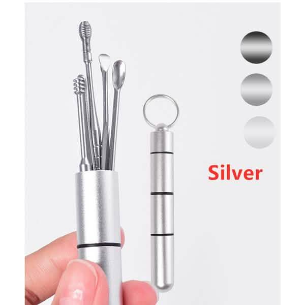 6-Piece: Portable Stainless Steel Ear Pick Set-6-Piece: Portable Stainless Steel Ear Pick Set