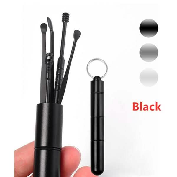 6-Piece: Portable Stainless Steel Ear Pick Set-6-Piece: Portable Stainless Steel Ear Pick Set