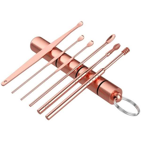 6-Piece: Portable Stainless Steel Ear Pick Set-6-Piece: Portable Stainless Steel Ear Pick Set
