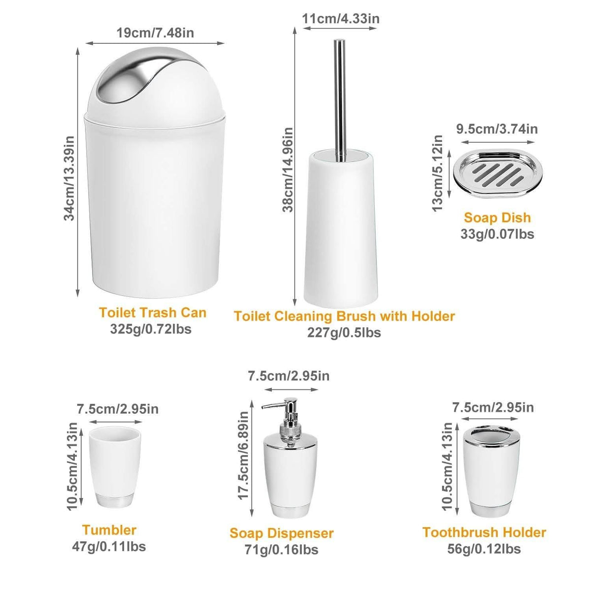 6-Piece Set: Bathroom Accessories-6-Piece Set: Bathroom Accessories