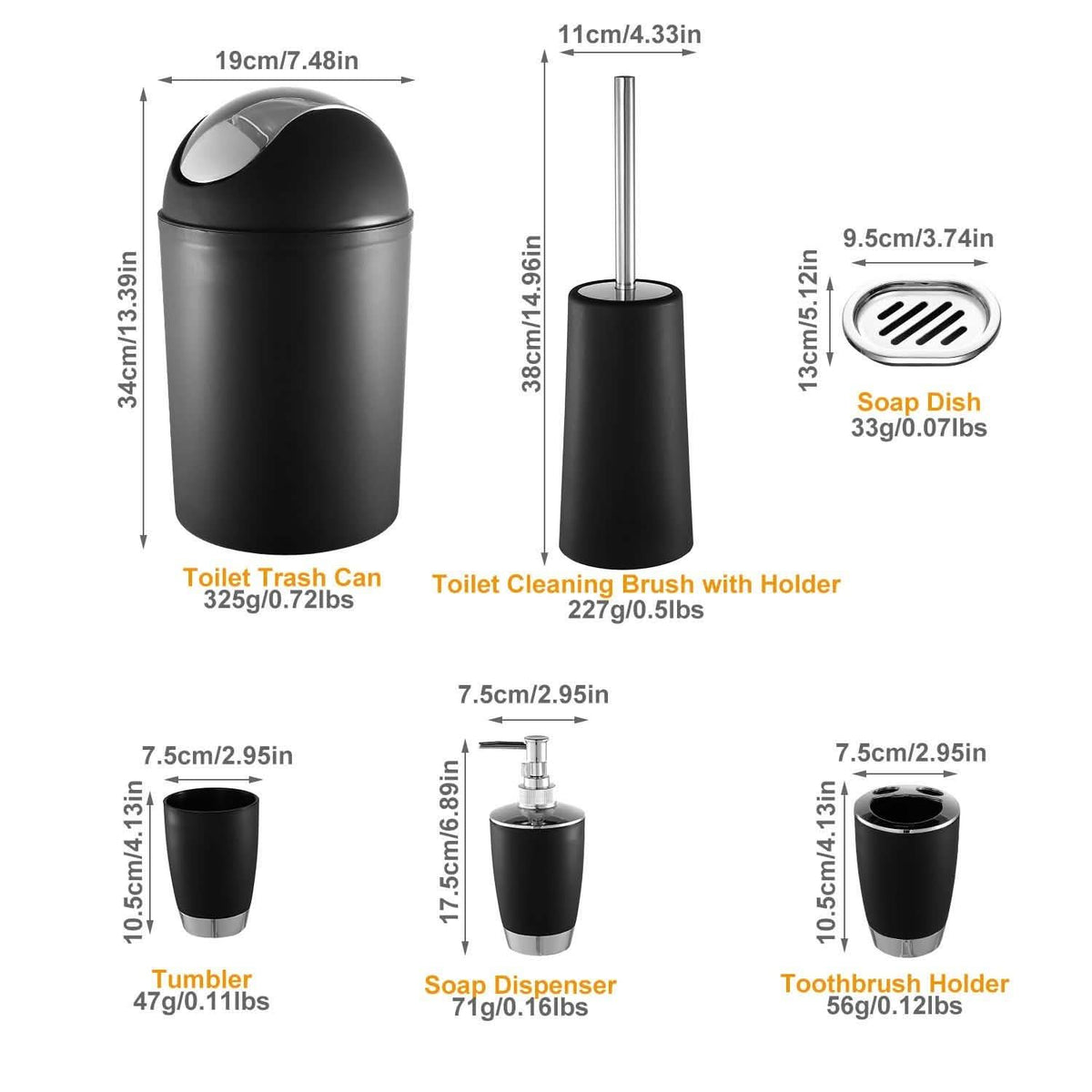 6-Piece Set: Bathroom Accessories-6-Piece Set: Bathroom Accessories