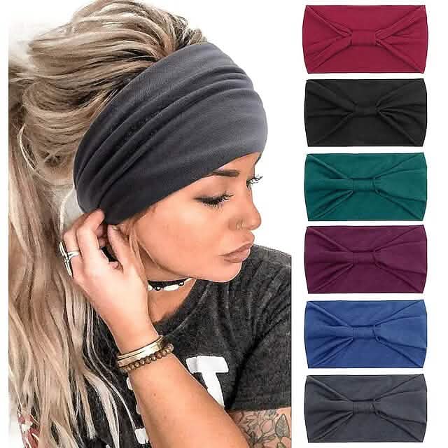 6-Piece: Wide Boho Bandeau Head Bands for Women-6-Piece: Wide Boho Bandeau Head Bands for Women