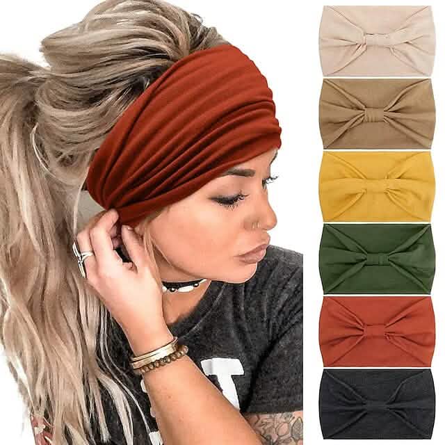 6-Piece: Wide Boho Bandeau Head Bands for Women-6-Piece: Wide Boho Bandeau Head Bands for Women