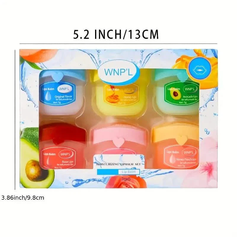 6-Pieces: Luxurious Glossy Lip Balm Set - Long-Lasting Hydration for Dry Lips-6-Pieces: Luxurious Glossy Lip Balm Set - Long-Lasting Hydration for Dry Lips