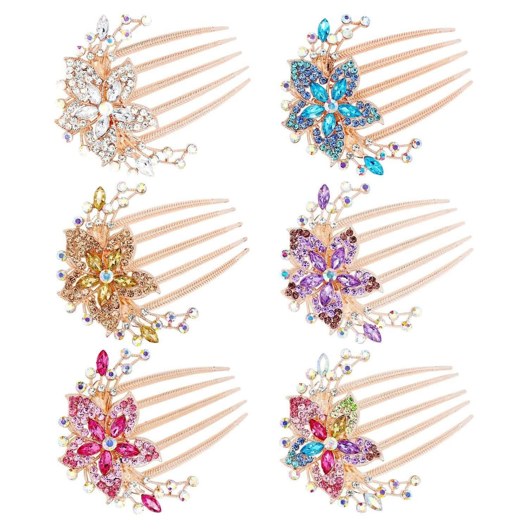 6-Pieces: Rhinestone Encrusted Hairpin Barrette Accessory-6-Pieces: Rhinestone Encrusted Hairpin Barrette Accessory