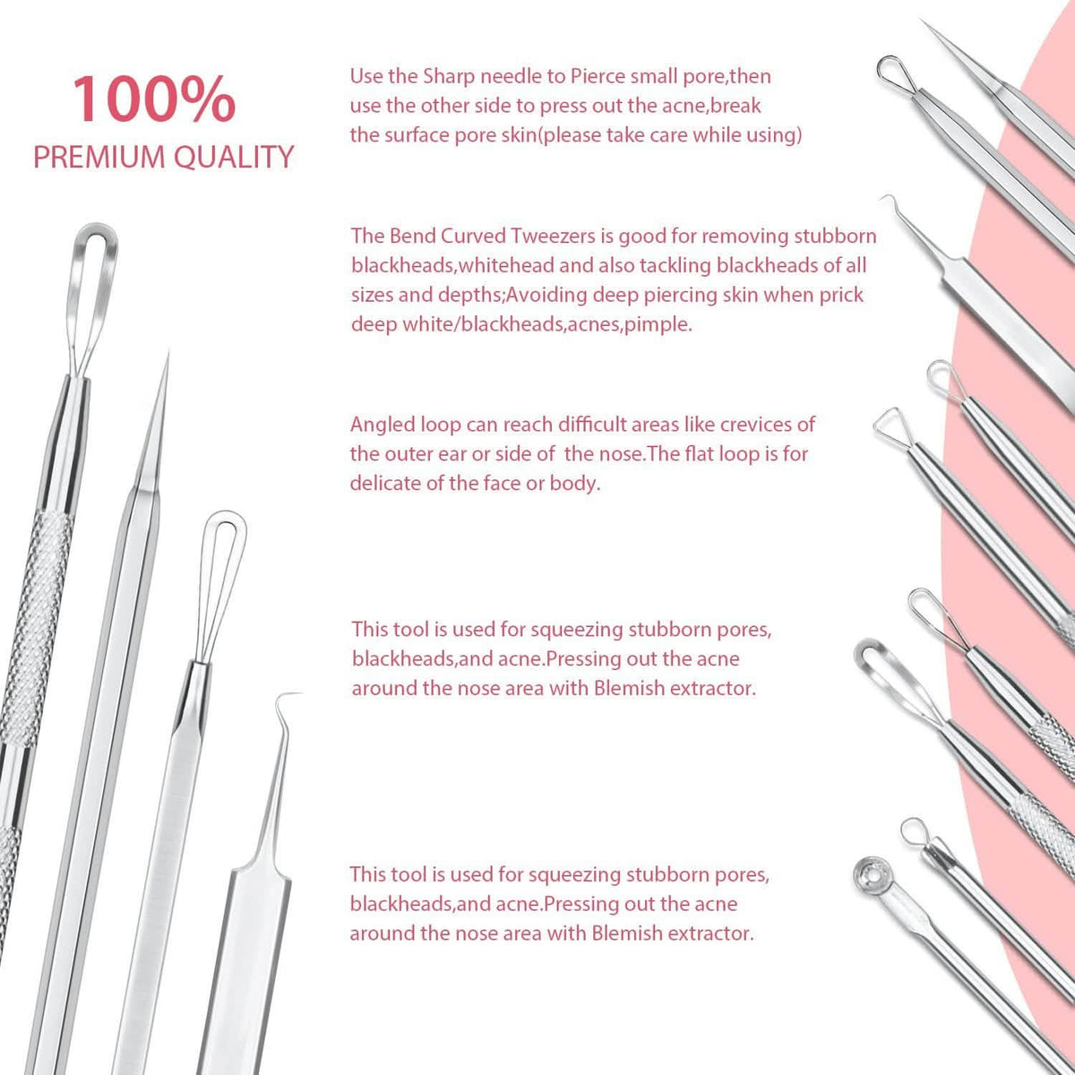 6-Pieces Set: Blackhead Remover Comedones Extractor Acne Removal Kit-6-Pieces Set: Blackhead Remover Comedones Extractor Acne Removal Kit