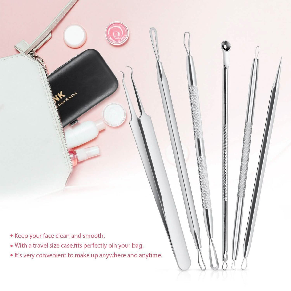 6-Pieces Set: Blackhead Remover Comedones Extractor Acne Removal Kit-6-Pieces Set: Blackhead Remover Comedones Extractor Acne Removal Kit
