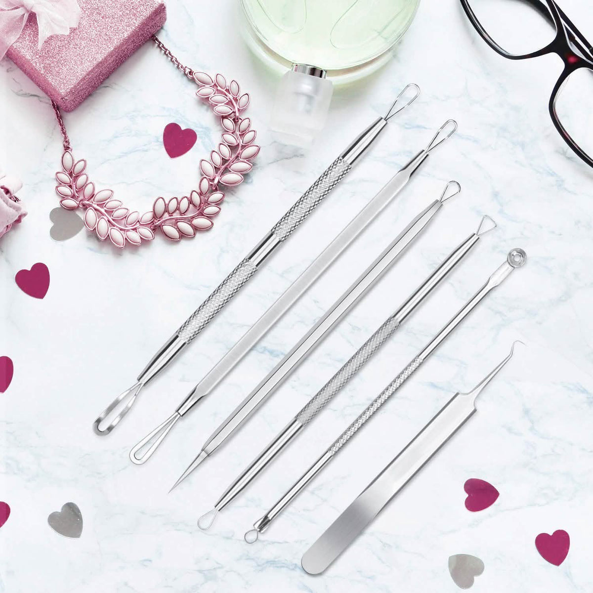 6-Pieces Set: Blackhead Remover Comedones Extractor Acne Removal Kit-6-Pieces Set: Blackhead Remover Comedones Extractor Acne Removal Kit