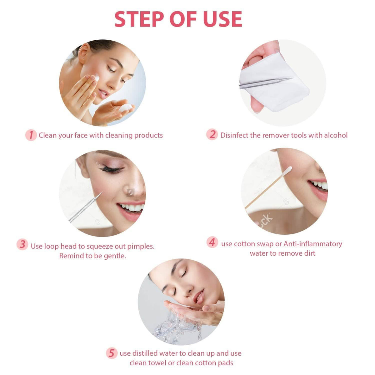 6-Pieces Set: Blackhead Remover Comedones Extractor Acne Removal Kit-6-Pieces Set: Blackhead Remover Comedones Extractor Acne Removal Kit