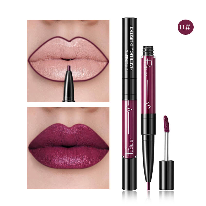 Pudaier Matte Lip Gloss Lip Liner 2 in1 Maquiagem Profissional Completa Agate Red Lip Tint Plumper Tattoo Makeup liquid Lipstick-ad9297d7a6173075b38c5f4324e2cc91