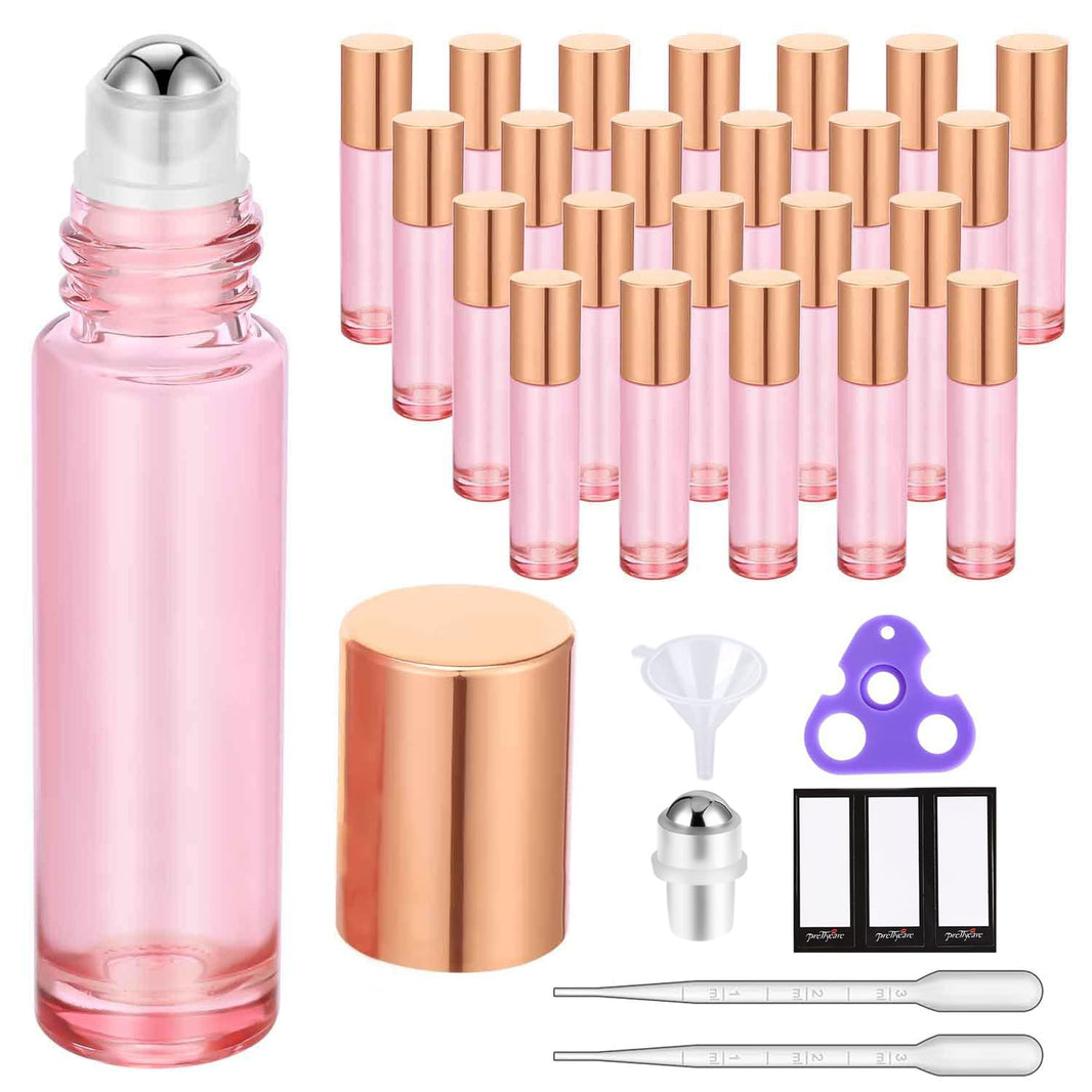 PrettyCare 4 Pack Amber Glass Oil Roller Bottles for Essential Oils 10ml, Roll On Bottles with Stainless Steel Roller Ball Leak-Proof Perfume Travel Refillable Bottle Empty, Beauty & Personal Care-PrettyCare 4 Pack Amber Glass Oil Roller Bottles for Essential Oils 10ml, Roll On Bottles with Stainless Steel Roller Ball Leak-Proof Perfume Travel Refillable Bottle Empty, Beauty & Personal Care