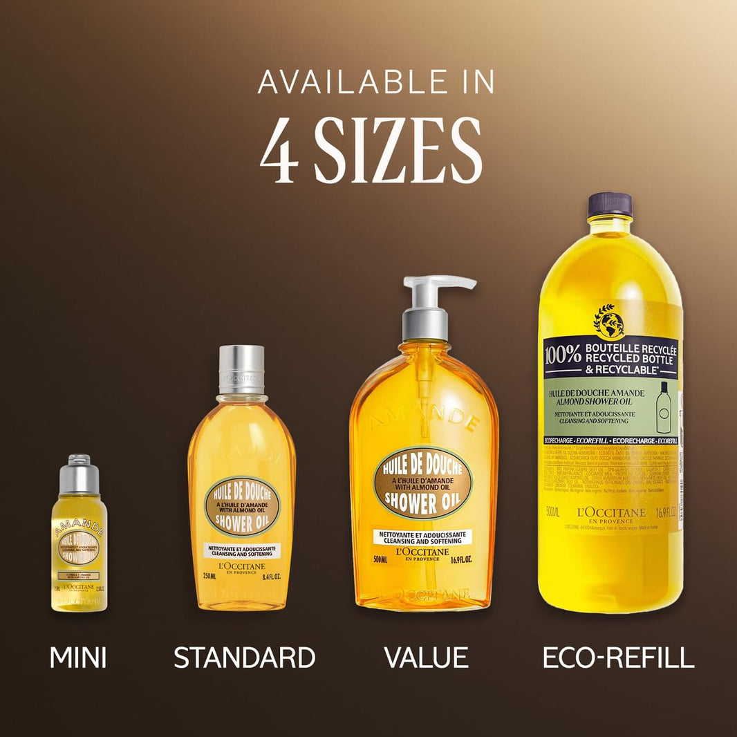 L'OCCITANE Cleansing & Softening Almond Shower Oil, Body Wash & Shaving Base Purifies & Smooths Without Drying Skin, Milky Lather, Nourishing Skincare-L'OCCITANE Cleansing & Softening Almond Shower Oil, Body Wash & Shaving Base Purifies & Smooths Without Drying Skin, Milky Lather, Nourishing Skincare