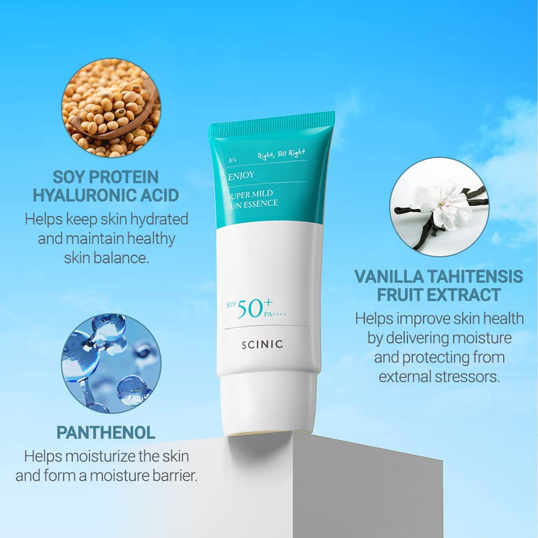 SCINIC Enjoy Super Mild Sun Essence SPF 50+ PA++++-SCINIC Enjoy Super Mild Sun Essence SPF 50+ PA++++