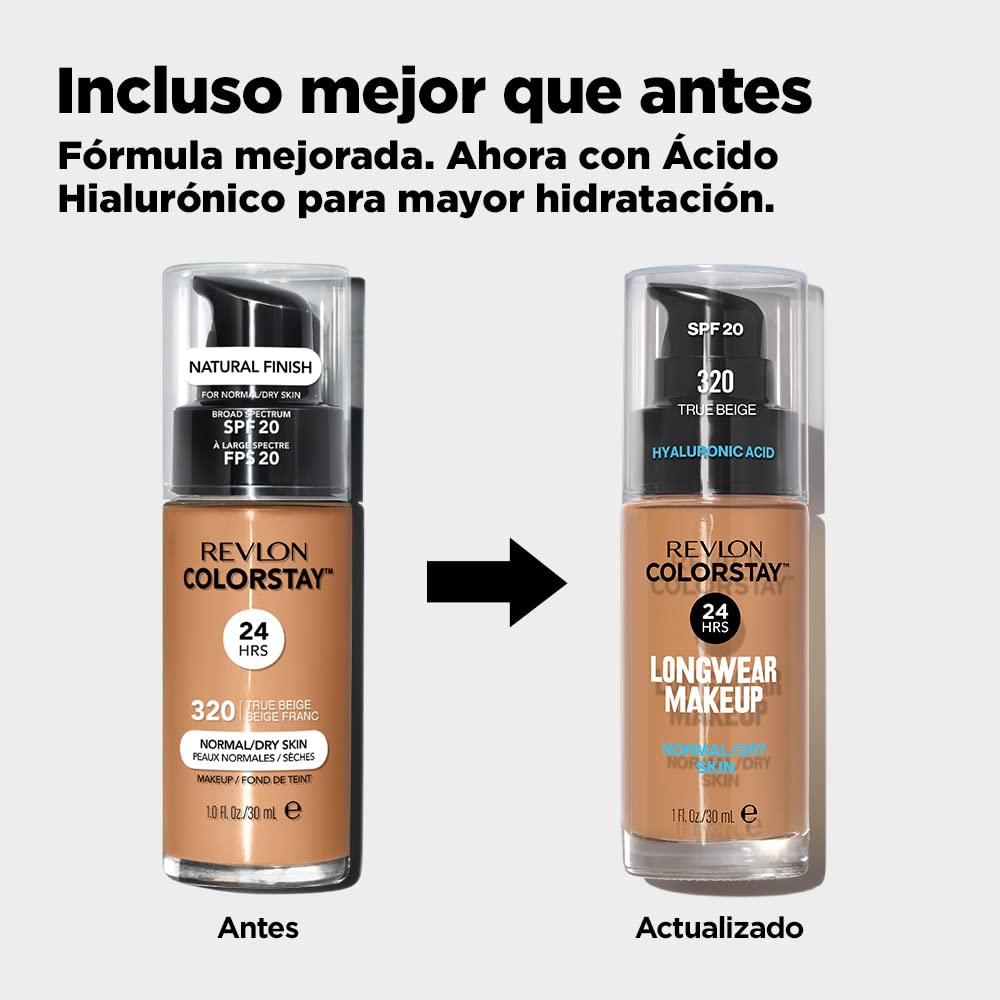 Revlon Liquid Foundation, ColorStay Face Makeup for Normal & Dry Skin, SPF 20, Longwear Medium-Full Coverage with Natural Finish, 240 Medium Beige, 1 Fl Oz-Revlon Liquid Foundation, ColorStay Face Makeup for Normal & Dry Skin, SPF 20, Longwear Medium-Full Coverage with Natural Finish, 240 Medium Beige, 1 Fl Oz