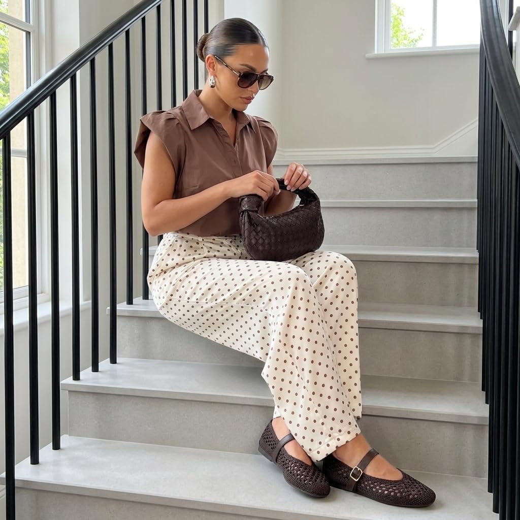 CUSHIONAIRE Graff Mary Jane Shoes for Women, Woven Ballet Flats with Adjustable Buckle Strap, Lightweight Slip On Shoes-CUSHIONAIRE Graff Mary Jane Shoes for Women, Woven Ballet Flats with Adjustable Buckle Strap, Lightweight Slip On Shoes