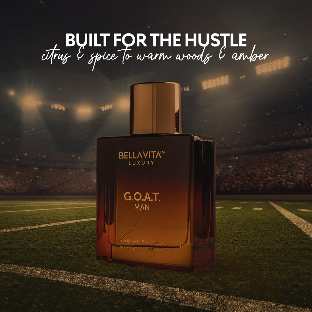 Bellavita Luxury G.O.A.T. Eau de Parfum | 100 ml (3.4 fl.oz.) | Perfume for Men | Citrus, Bergamot, Patchouli, and Vetiver Notes | Long Lasting Men's Fragrance | Gift for father's Day-Bellavita Luxury G.O.A.T. Eau de Parfum | 100 ml (3.4 fl.oz.) | Perfume for Men | Citrus, Bergamot, Patchouli, and Vetiver Notes | Long Lasting Men's Fragrance | Gift for father's Day