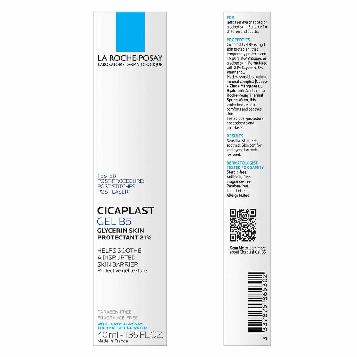 La Roche-Posay Cicaplast Gel B5, Protective Repair Gel for Cracked, Chapped Skin with Madecassoside and Glycerin, Tested Post-Procedure, Post-Stitches, Post-Laser, 1.35 Fl Oz-La Roche-Posay Cicaplast Gel B5, Protective Repair Gel for Cracked, Chapped Skin with Madecassoside and Glycerin, Tested Post-Procedure, Post-Stitches, Post-Laser, 1.35 Fl Oz
