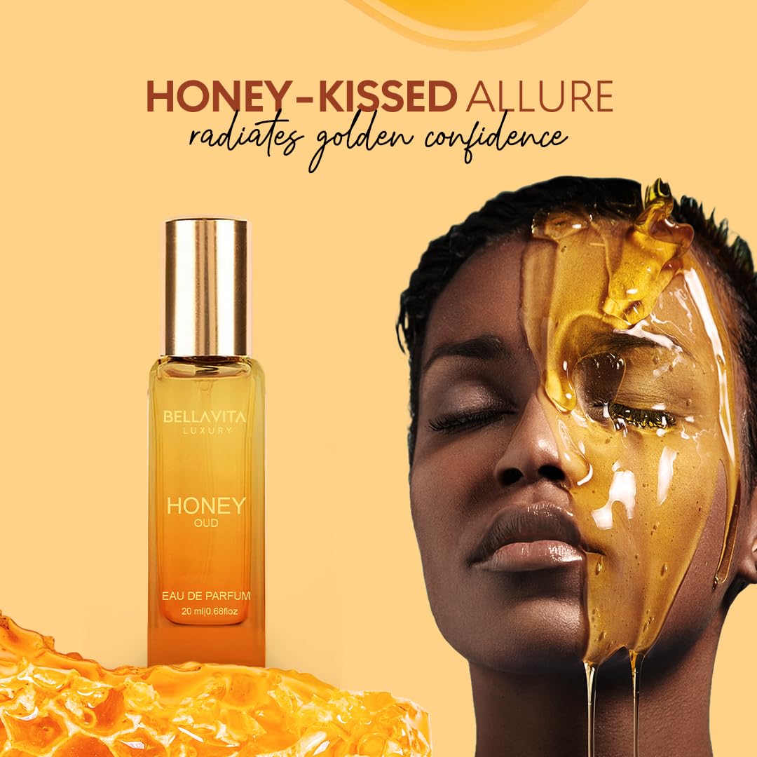 Bellavita Luxury Honey oud Eau de Parfum | 20 ml (0.7 fl.oz.) | Travel Size Perfume for Men and Women | Sweet Honey, Bergamot, Oud, and Amber Notes | Long Lasting Unisex Fragrance-Bellavita Luxury Honey oud Eau de Parfum | 20 ml (0.7 fl.oz.) | Travel Size Perfume for Men and Women | Sweet Honey, Bergamot, Oud, and Amber Notes | Long Lasting Unisex Fragrance