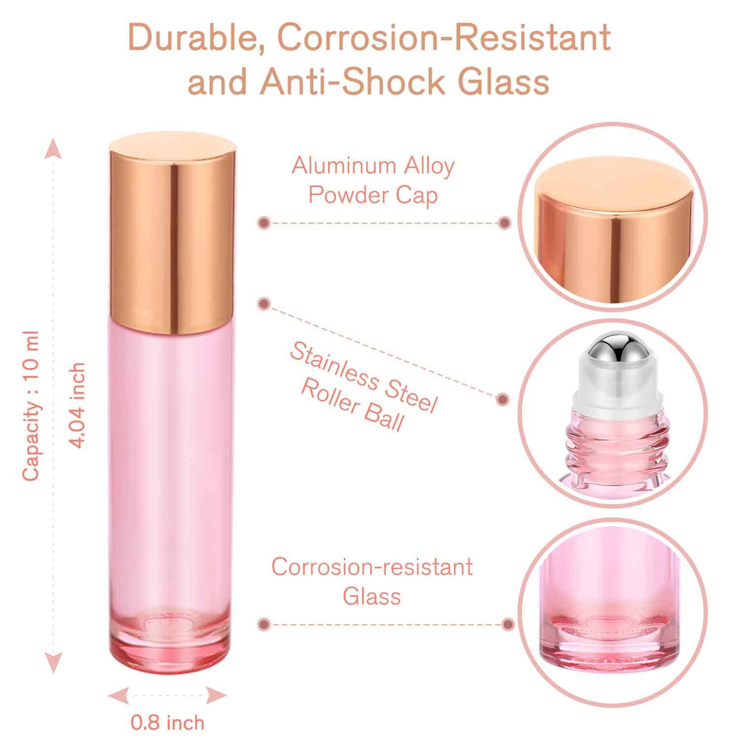 PrettyCare 4 Pack Amber Glass Oil Roller Bottles for Essential Oils 10ml, Roll On Bottles with Stainless Steel Roller Ball Leak-Proof Perfume Travel Refillable Bottle Empty, Beauty & Personal Care-PrettyCare 4 Pack Amber Glass Oil Roller Bottles for Essential Oils 10ml, Roll On Bottles with Stainless Steel Roller Ball Leak-Proof Perfume Travel Refillable Bottle Empty, Beauty & Personal Care