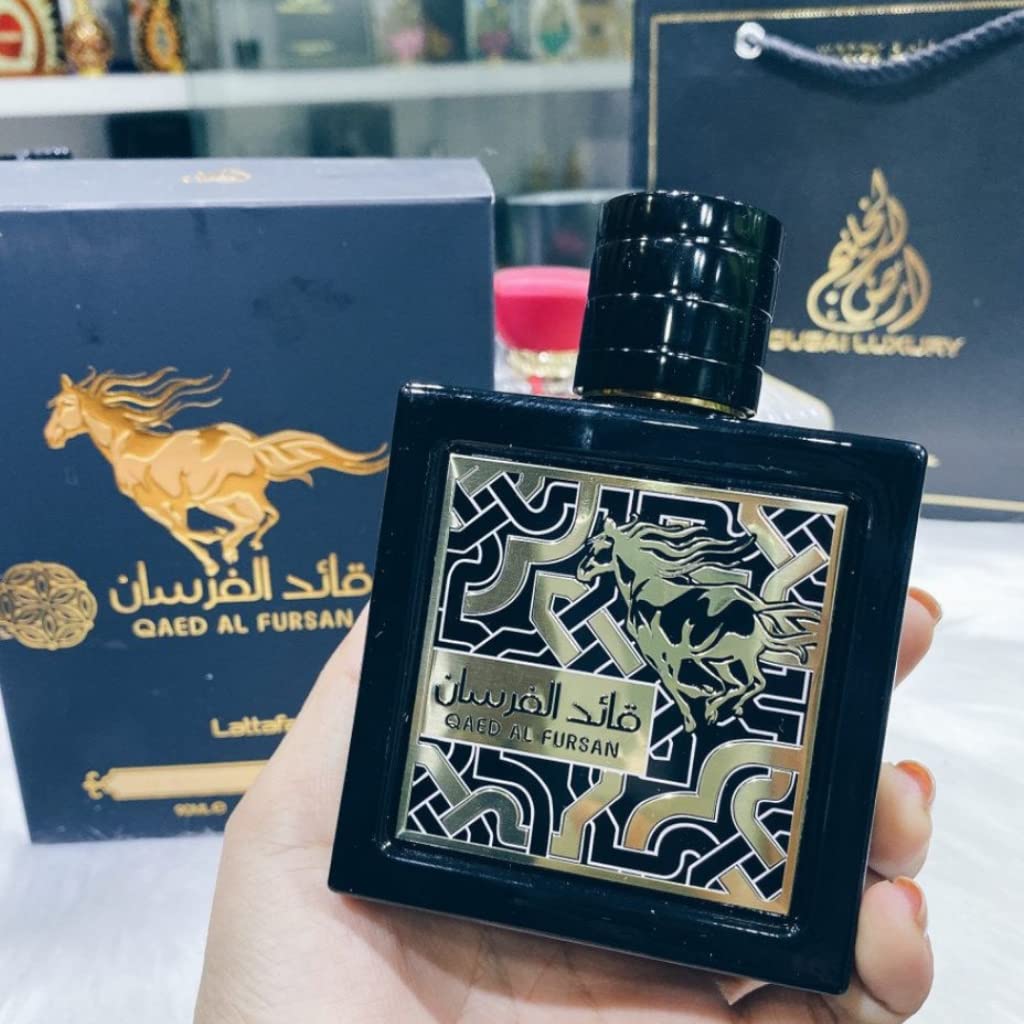 Lattafa Qaed Al Fursan - Oriental, Fruity, Fresh, Amber Wood - Eau de Parfum Long-Lasting Fragrance for Unisex, 3.40 Ounce / 100 ml-Lattafa Qaed Al Fursan - Oriental, Fruity, Fresh, Amber Wood - Eau de Parfum Long-Lasting Fragrance for Unisex, 3.40 Ounce / 100 ml