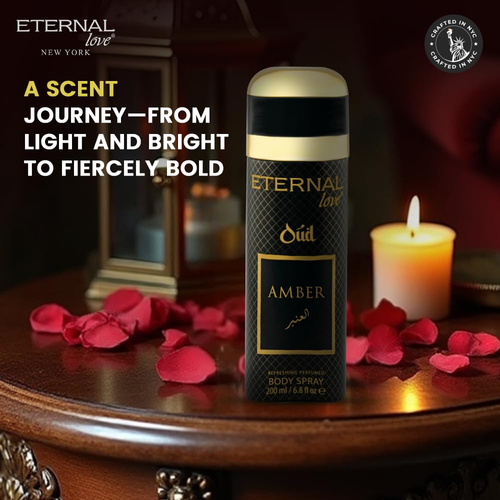 Eternal Love Amber Oud - Long Lasting Unisex Eau de Parfum - Warm Woody Oriental Fragrance with Oud & Amber - Dubai Inspired Arabic Scent - 3.4oz-Eternal Love Amber Oud - Long Lasting Unisex Eau de Parfum - Warm Woody Oriental Fragrance with Oud & Amber - Dubai Inspired Arabic Scent - 3.4oz