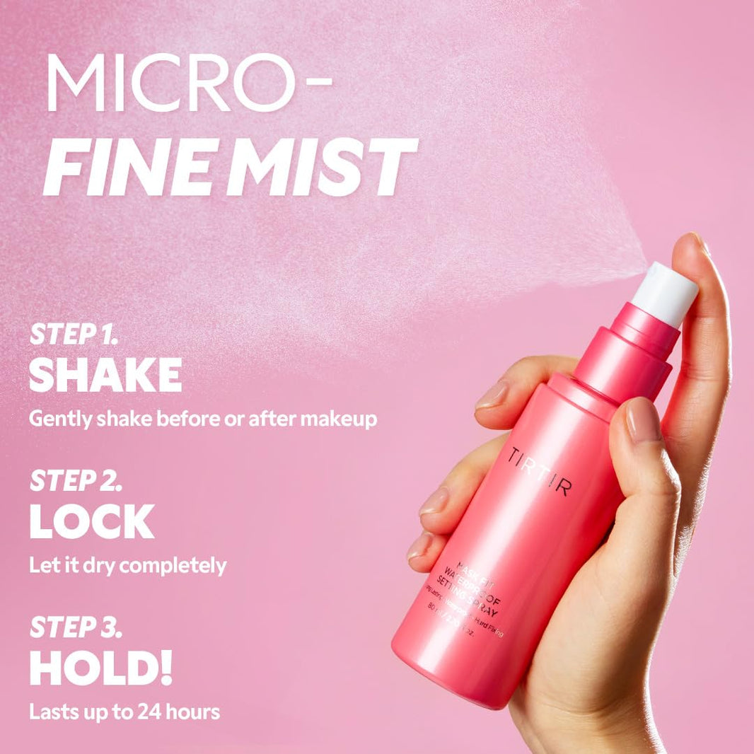 TIRTIR Waterproof Setting Spray – 24 Hour Long Lasting Fix, Sweatproof Water Resistant Makeup Finisher – Ethanol Free, Semi Matte Finish for Oily Skin – Korean Makeup Fixer-TIRTIR Waterproof Setting Spray – 24 Hour Long Lasting Fix, Sweatproof Water Resistant Makeup Finisher – Ethanol Free, Semi Matte Finish for Oily Skin – Korean Makeup Fixer