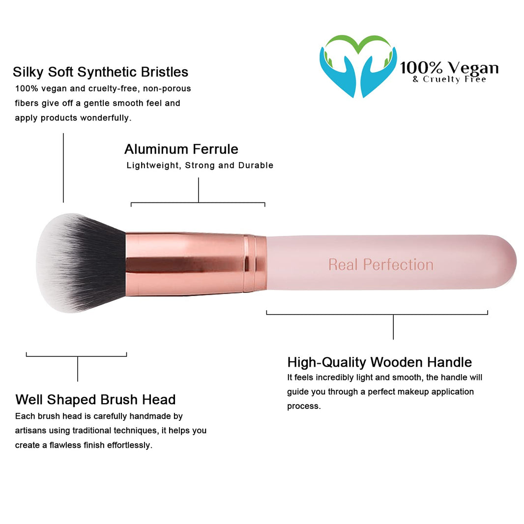 Real Perfection Makeup Brush Set 16 Pcs with 1 Eyebrow Razor Premium Synthetic Foundation Powder Concealers Eyeshadow Blush Makeup Brushes Make up Brushes Kit (Pink)-Real Perfection Makeup Brush Set 16 Pcs with 1 Eyebrow Razor Premium Synthetic Foundation Powder Concealers Eyeshadow Blush Makeup Brushes Make up Brushes Kit (Pink)