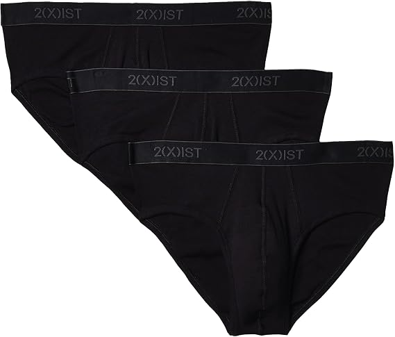 2(X)IST 3-Pack Essential No Show Brief Black New Logo LG (Clearance)-2(X)IST 3-Pack Essential No Show Brief Black New Logo LG (Clearance)