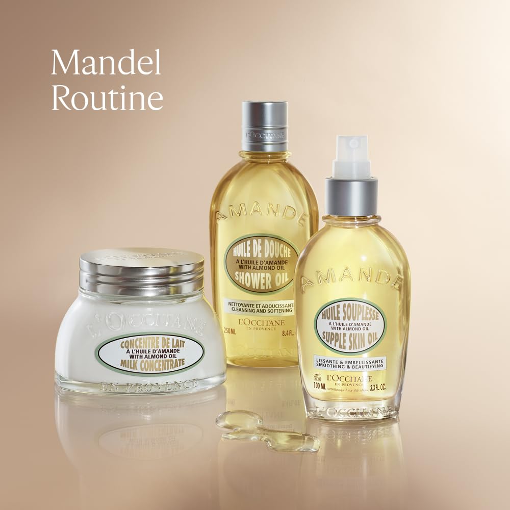 L'OCCITANE Cleansing & Softening Almond Shower Oil, Body Wash & Shaving Base Purifies & Smooths Without Drying Skin, Milky Lather, Nourishing Skincare-L'OCCITANE Cleansing & Softening Almond Shower Oil, Body Wash & Shaving Base Purifies & Smooths Without Drying Skin, Milky Lather, Nourishing Skincare