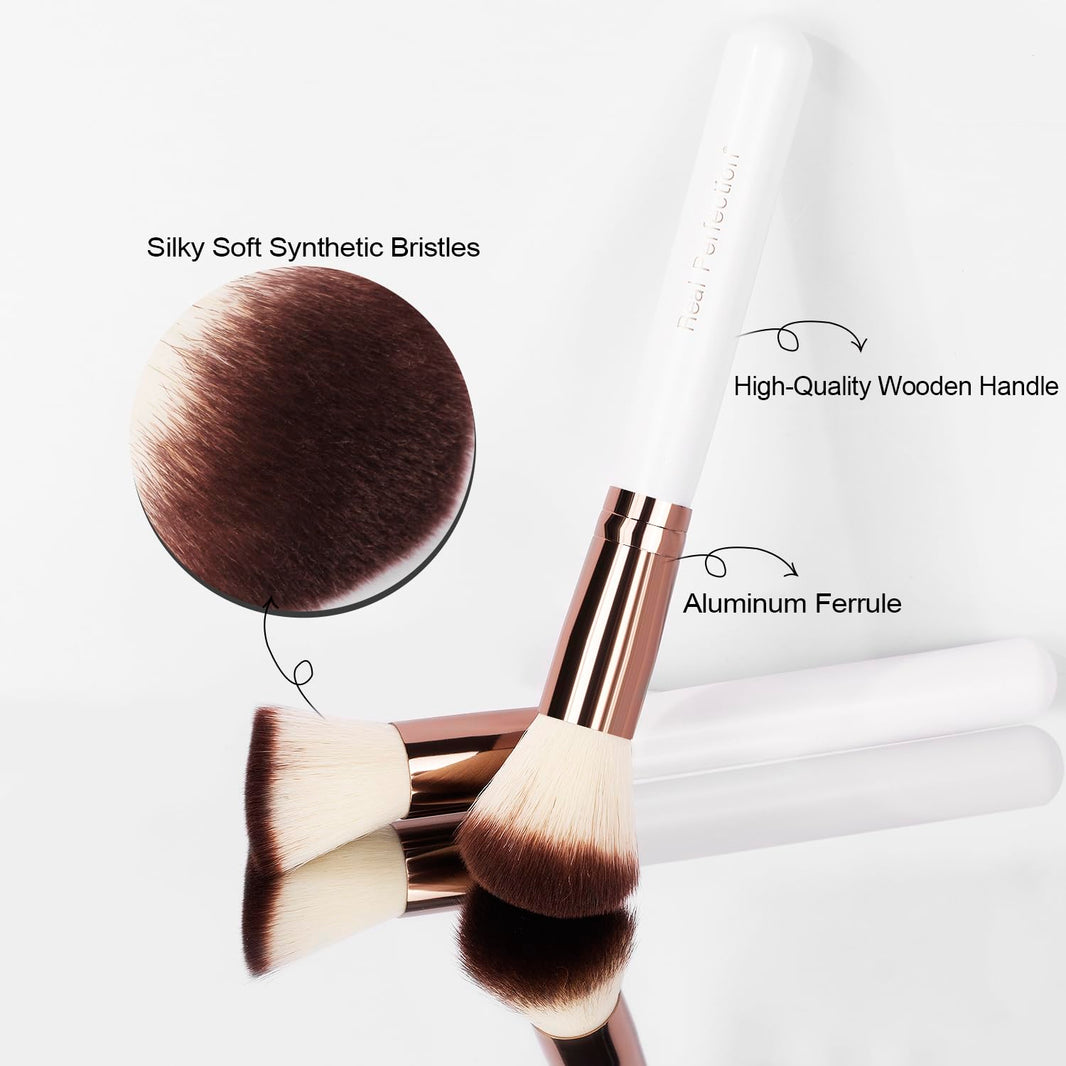 Real Perfection Makeup Brush Set 16 Pcs with 1 Eyebrow Razor Premium Synthetic Foundation Powder Concealers Eyeshadow Blush Makeup Brushes Make up Brushes Kit (Pink)-Real Perfection Makeup Brush Set 16 Pcs with 1 Eyebrow Razor Premium Synthetic Foundation Powder Concealers Eyeshadow Blush Makeup Brushes Make up Brushes Kit (Pink)
