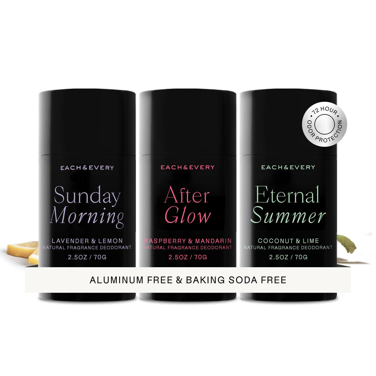 Each & Every Aluminum Free Deodorant for Women & Men – Natural Fragrance All Day Odor Protection, Non-Toxic Deodorant for Sensitive Skin, EWG Verified, Baking Soda Free - Multiple Scents 3 Pack, 2.5oz-Each & Every Aluminum Free Deodorant for Women & Men – Natural Fragrance All Day Odor Protection, Non-Toxic Deodorant for Sensitive Skin, EWG Verified, Baking Soda Free - Multiple Scents 3 Pack, 2.5oz