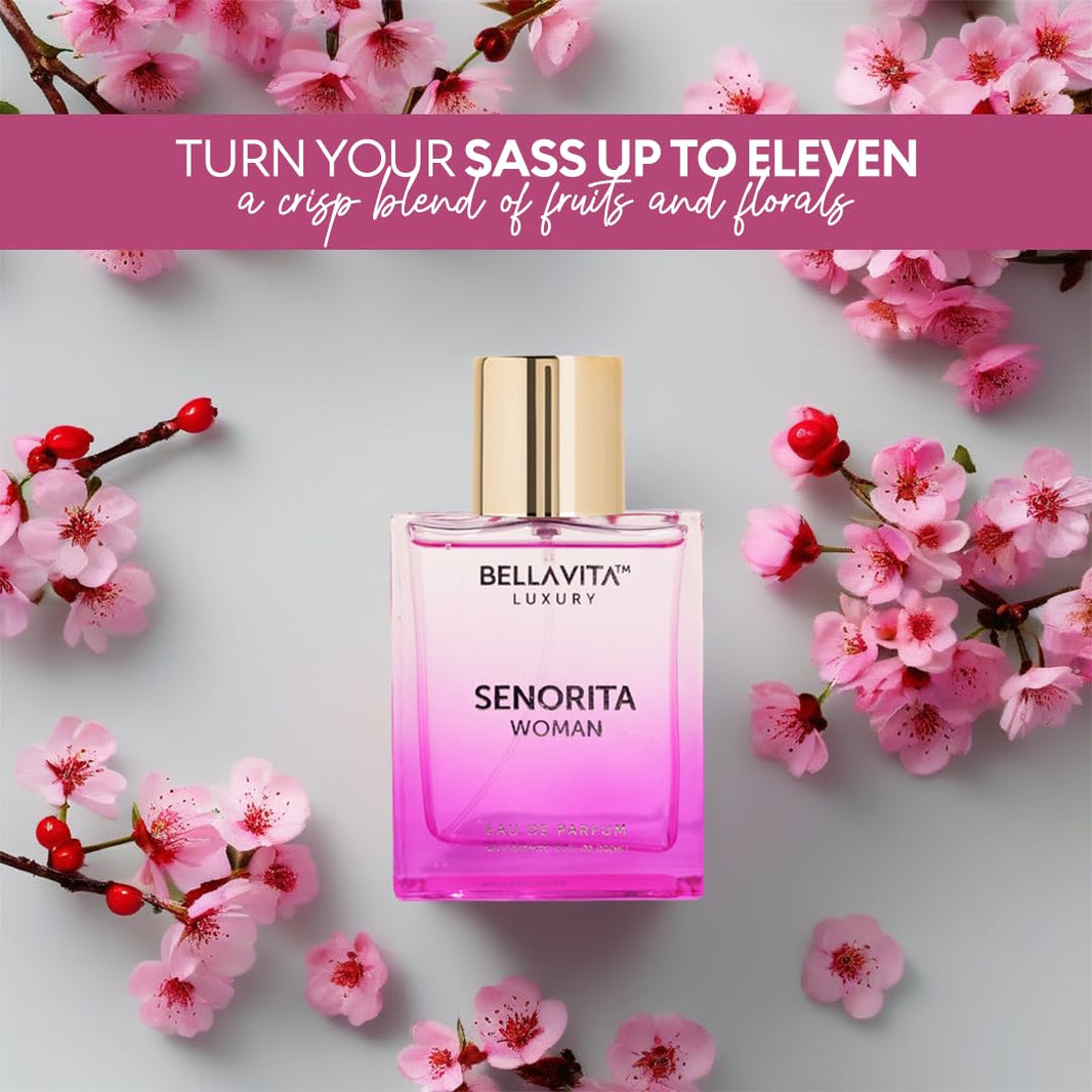 Bellavita Luxury Senorita Eau de Parfum | 100 ml (3.4 fl.oz.) | Perfume for Women | Fresh Floral, Yuzu, Peony, and Musk Notes | Long Lasting Women's Fragrance | Mother's day Fragrance-Bellavita Luxury Senorita Eau de Parfum | 100 ml (3.4 fl.oz.) | Perfume for Women | Fresh Floral, Yuzu, Peony, and Musk Notes | Long Lasting Women's Fragrance | Mother's day Fragrance