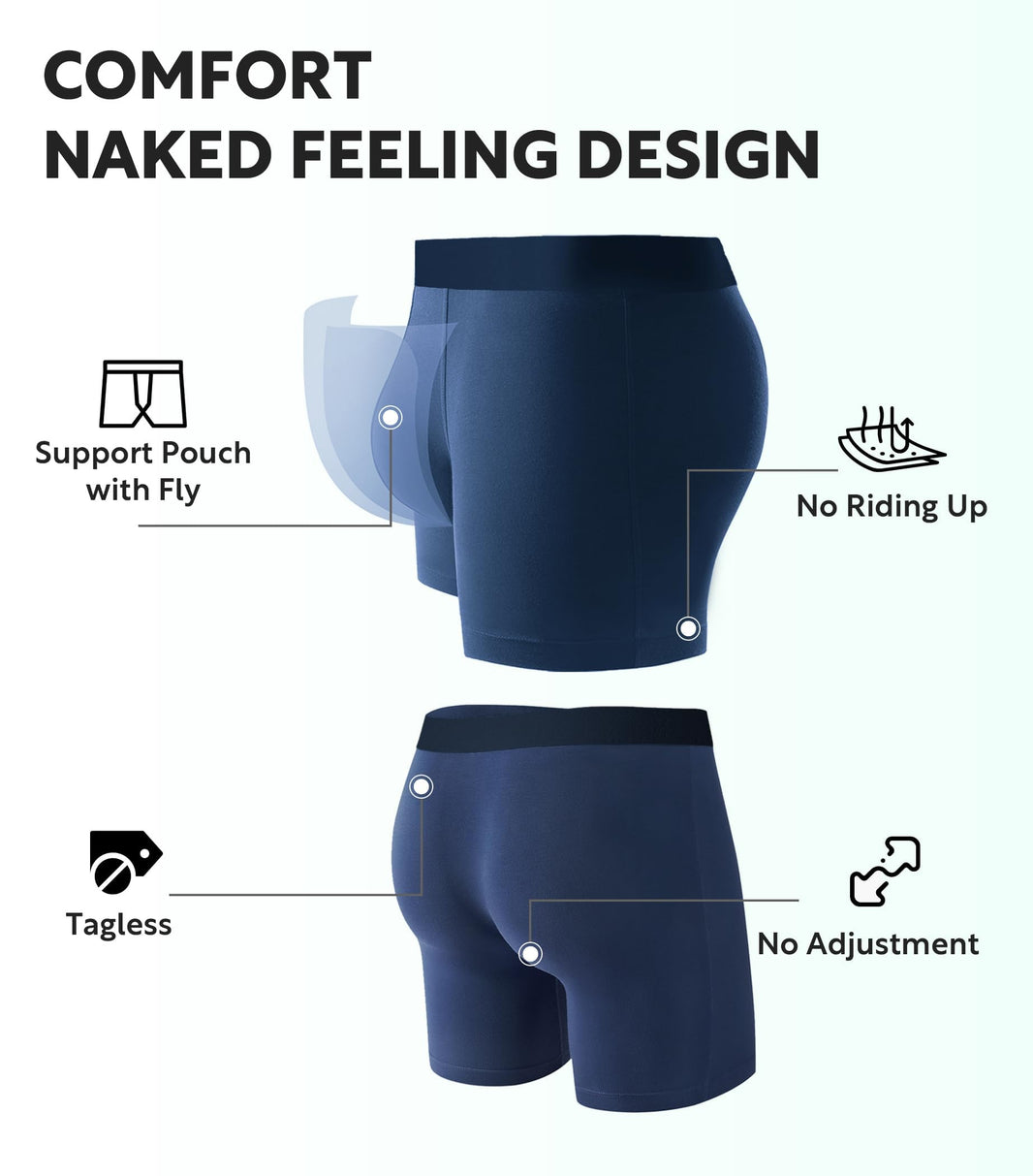 DAVID ARCHY Men's Ultra Soft Underwear Modal Boxer Briefs Slim Fit 6.5" | Second Skin Fabric Breathable, Smooth Low-Profile Waistband, Easy Access Side Fly, Tagless Anti Chafing for All-day Comfort-DAVID ARCHY Men's Ultra Soft Underwear Modal Boxer Briefs Slim Fit 6.5" | Second Skin Fabric Breathable, Smooth Low-Profile Waistband, Easy Access Side Fly, Tagless Anti Chafing for All-day Comfort