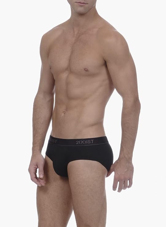 2(X)IST 3-Pack Essential No Show Brief Black New Logo LG (Clearance)-2(X)IST 3-Pack Essential No Show Brief Black New Logo LG (Clearance)