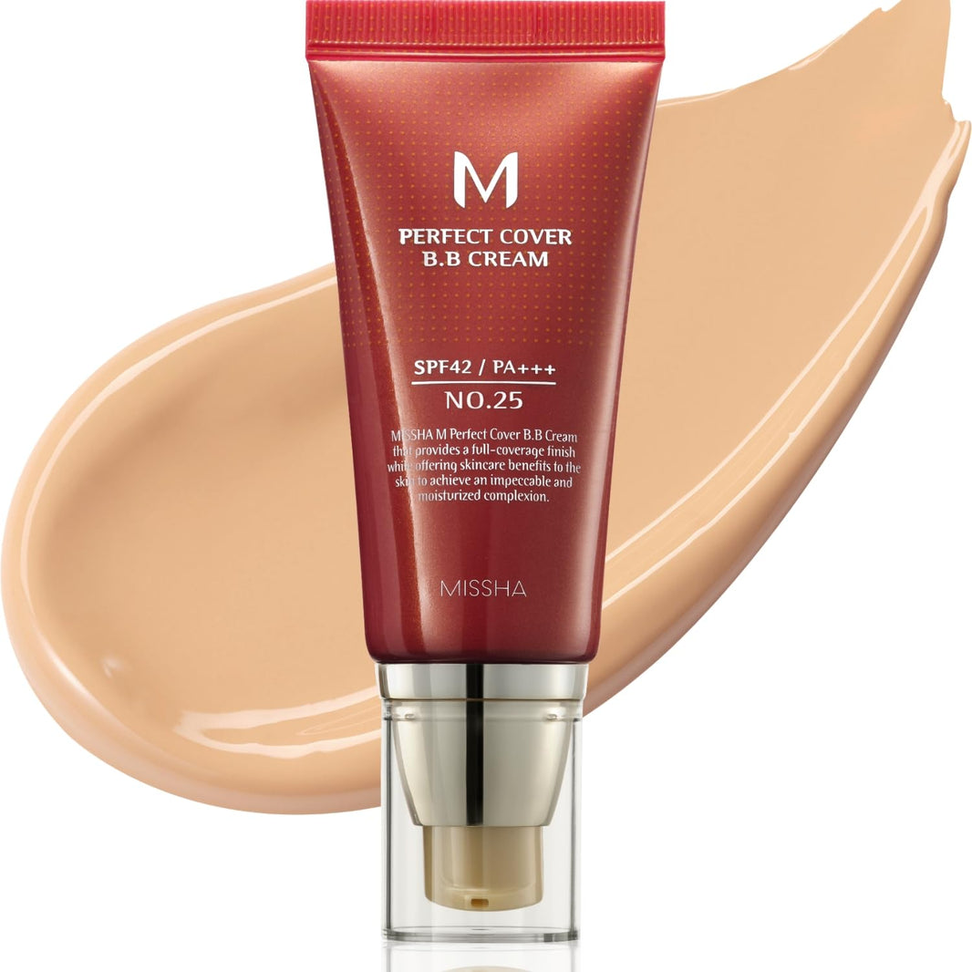 MISSHA M Perfect Cover BB Cream No.23 Natural Beige -Light/Medium with Cool/Neutral Undertone SPF 42 PA +++ 1.69 Fl Oz - Tinted Moisturizer for face with SPF-MISSHA M Perfect Cover BB Cream No.23 Natural Beige -Light/Medium with Cool/Neutral Undertone SPF 42 PA +++ 1.69 Fl Oz - Tinted Moisturizer for face with SPF