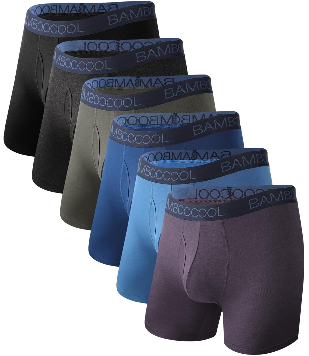 BAMBOO COOL Ultra Soft Mens Underwear Boxer Briefs Multi-pack | Bamboo Fabric‌,No Ride Up,More Breathable Than Cotton-BAMBOO COOL Ultra Soft Mens Underwear Boxer Briefs Multi-pack | Bamboo Fabric‌,No Ride Up,More Breathable Than Cotton
