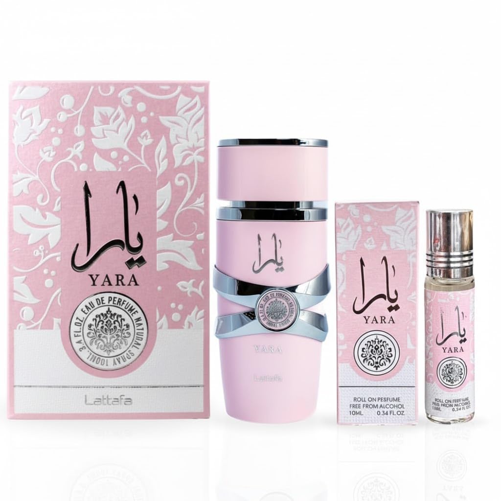 Lattafa Yara 2-piece Fragrance Bundle for Women (3.4 Oz Eau de Parfum Spray + 0.34 Oz Concentrated Perfume Oil)-Lattafa Yara 2-piece Fragrance Bundle for Women (3.4 Oz Eau de Parfum Spray + 0.34 Oz Concentrated Perfume Oil)