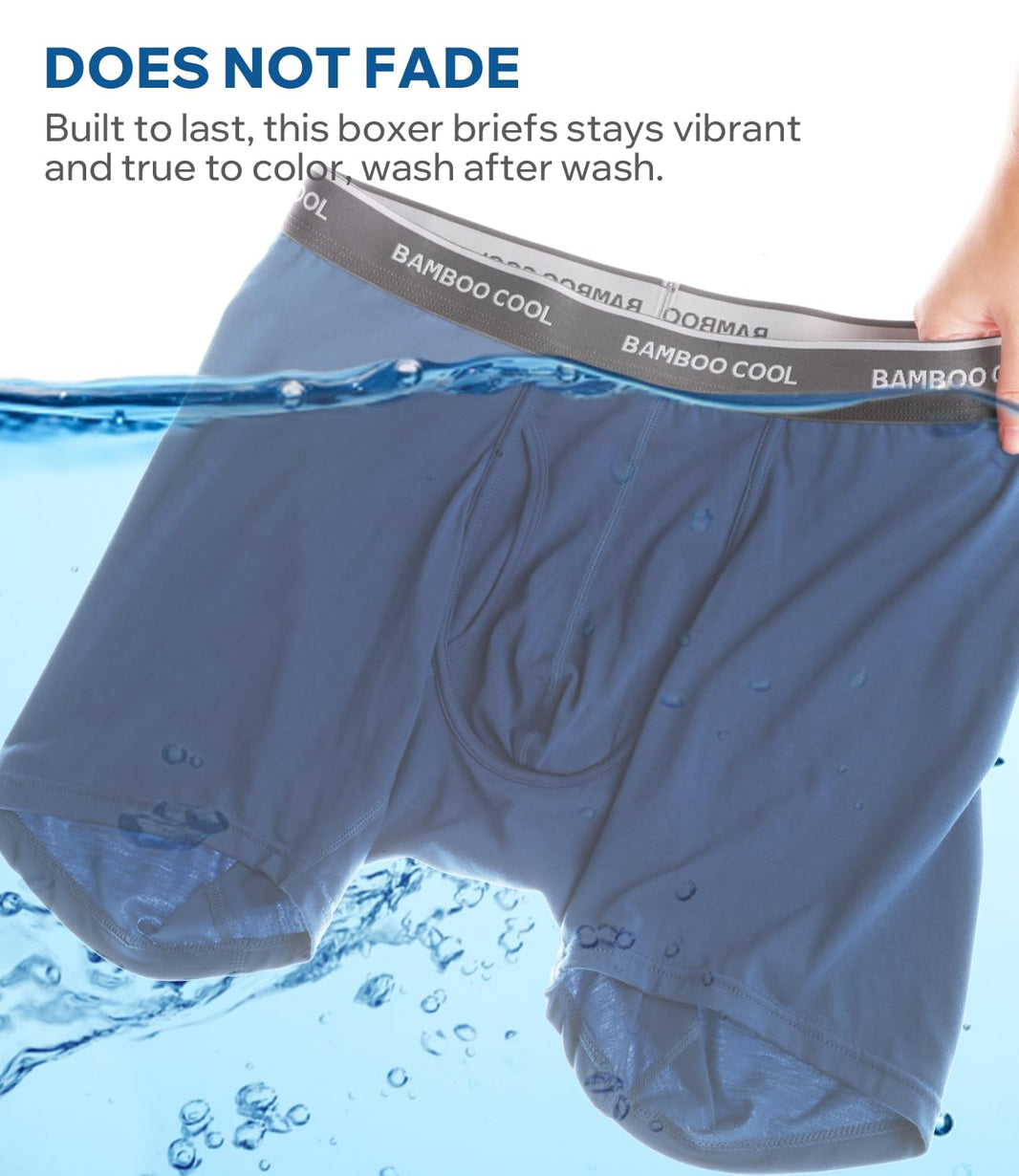 BAMBOO COOL Ultra Soft Mens Underwear Boxer Briefs Multi-pack | Bamboo Fabric‌,No Ride Up,More Breathable Than Cotton-BAMBOO COOL Ultra Soft Mens Underwear Boxer Briefs Multi-pack | Bamboo Fabric‌,No Ride Up,More Breathable Than Cotton