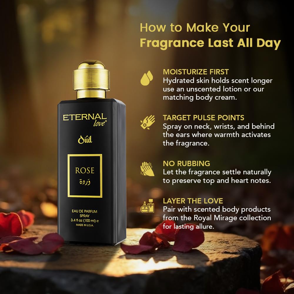 Eternal Love Amber Oud - Long Lasting Unisex Eau de Parfum - Warm Woody Oriental Fragrance with Oud & Amber - Dubai Inspired Arabic Scent - 3.4oz-Eternal Love Amber Oud - Long Lasting Unisex Eau de Parfum - Warm Woody Oriental Fragrance with Oud & Amber - Dubai Inspired Arabic Scent - 3.4oz