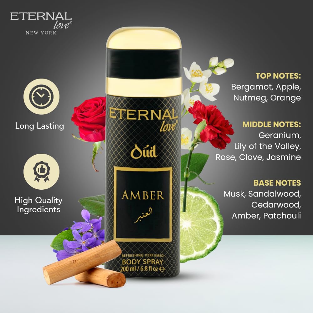Eternal Love Amber Oud - Long Lasting Unisex Eau de Parfum - Warm Woody Oriental Fragrance with Oud & Amber - Dubai Inspired Arabic Scent - 3.4oz-Eternal Love Amber Oud - Long Lasting Unisex Eau de Parfum - Warm Woody Oriental Fragrance with Oud & Amber - Dubai Inspired Arabic Scent - 3.4oz