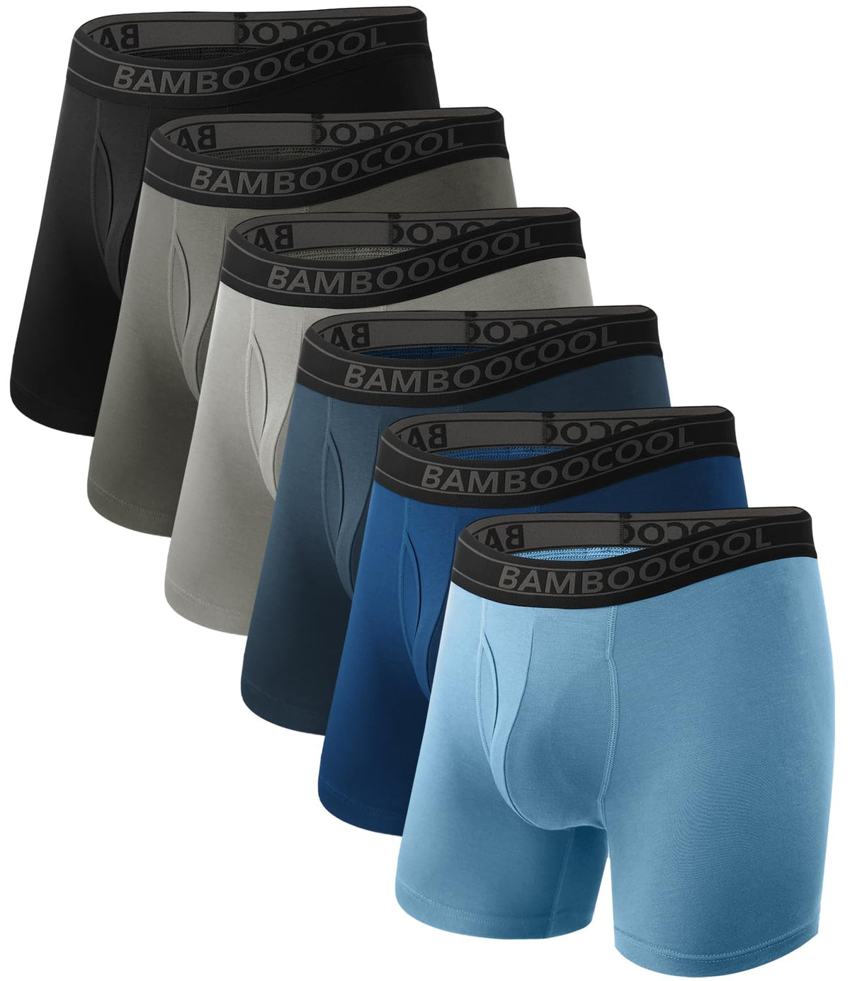 BAMBOO COOL Ultra Soft Mens Underwear Boxer Briefs Multi-pack | Bamboo Fabric‌,No Ride Up,More Breathable Than Cotton-BAMBOO COOL Ultra Soft Mens Underwear Boxer Briefs Multi-pack | Bamboo Fabric‌,No Ride Up,More Breathable Than Cotton
