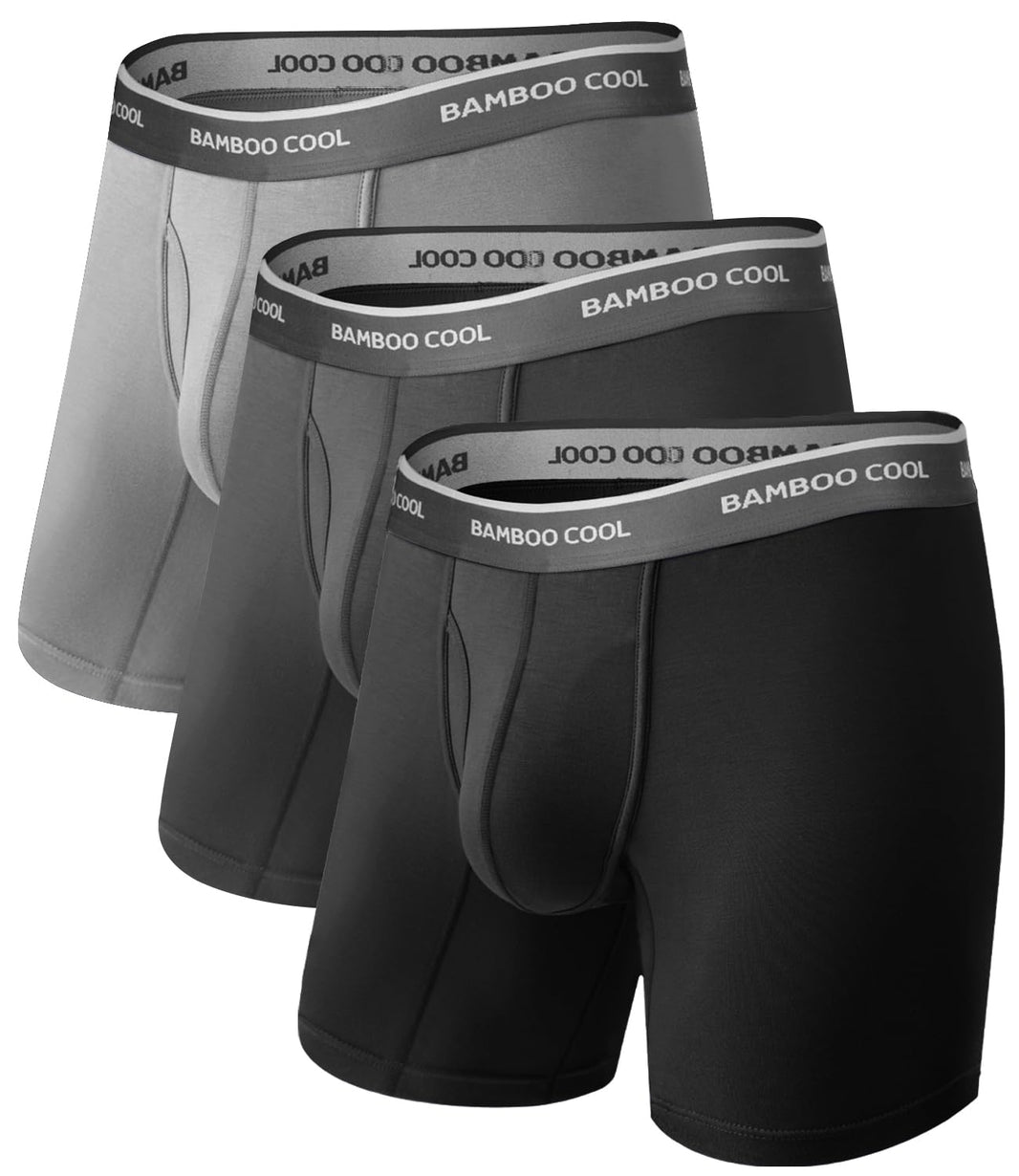 BAMBOO COOL Ultra Soft Mens Underwear Boxer Briefs Multi-pack | Bamboo Fabric‌,No Ride Up,More Breathable Than Cotton-BAMBOO COOL Ultra Soft Mens Underwear Boxer Briefs Multi-pack | Bamboo Fabric‌,No Ride Up,More Breathable Than Cotton