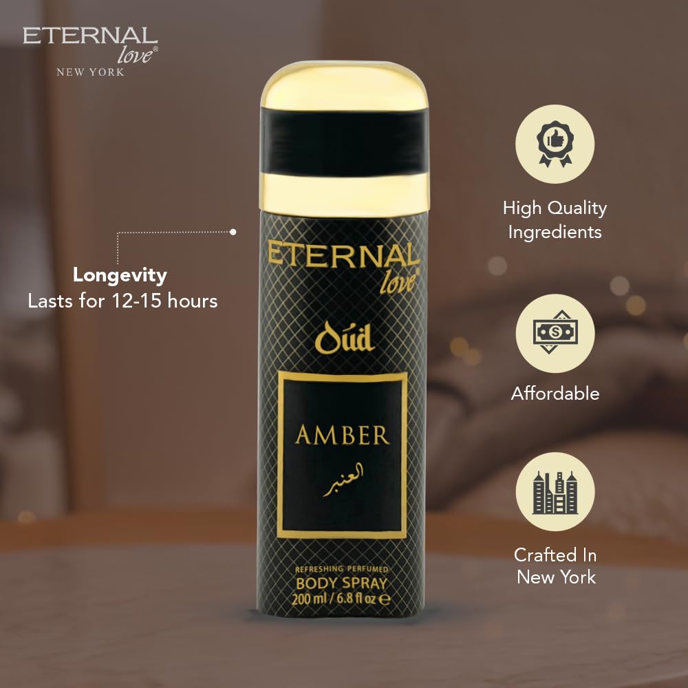 Eternal Love Amber Oud - Long Lasting Unisex Eau de Parfum - Warm Woody Oriental Fragrance with Oud & Amber - Dubai Inspired Arabic Scent - 3.4oz-Eternal Love Amber Oud - Long Lasting Unisex Eau de Parfum - Warm Woody Oriental Fragrance with Oud & Amber - Dubai Inspired Arabic Scent - 3.4oz