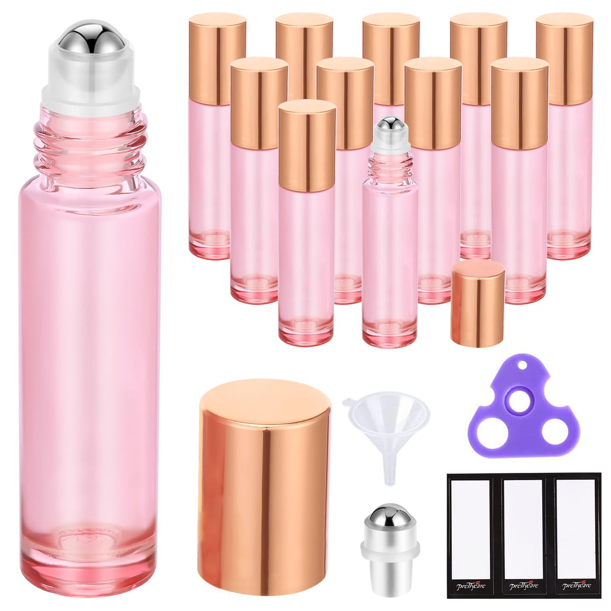 PrettyCare 4 Pack Amber Glass Oil Roller Bottles for Essential Oils 10ml, Roll On Bottles with Stainless Steel Roller Ball Leak-Proof Perfume Travel Refillable Bottle Empty, Beauty & Personal Care-PrettyCare 4 Pack Amber Glass Oil Roller Bottles for Essential Oils 10ml, Roll On Bottles with Stainless Steel Roller Ball Leak-Proof Perfume Travel Refillable Bottle Empty, Beauty & Personal Care