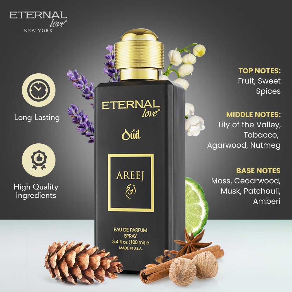 Eternal Love Amber Oud - Long Lasting Unisex Eau de Parfum - Warm Woody Oriental Fragrance with Oud & Amber - Dubai Inspired Arabic Scent - 3.4oz-Eternal Love Amber Oud - Long Lasting Unisex Eau de Parfum - Warm Woody Oriental Fragrance with Oud & Amber - Dubai Inspired Arabic Scent - 3.4oz